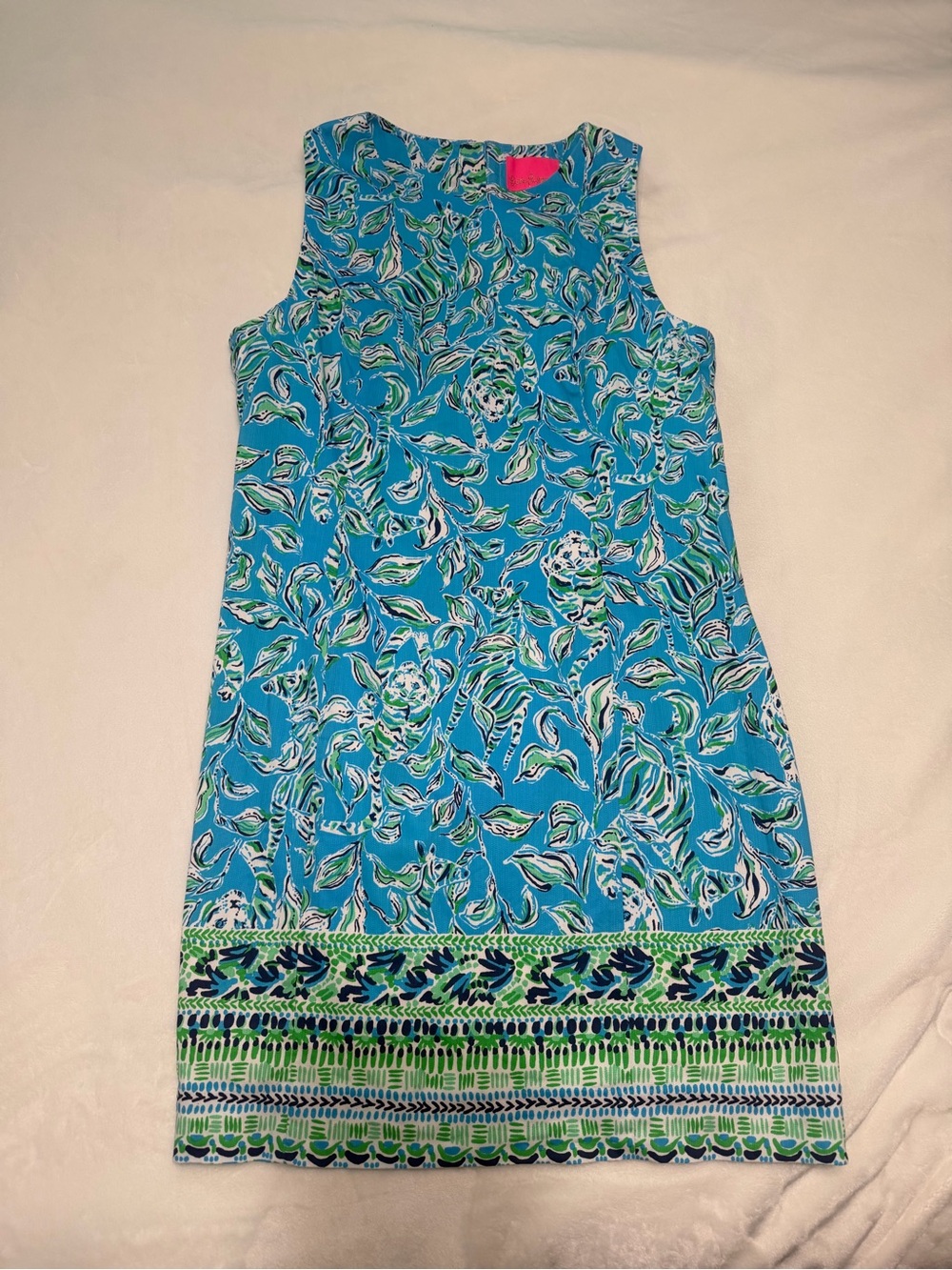 Lilly Pulitzer Mila Stretch Shift in Turquoise Oasis Outta Line
